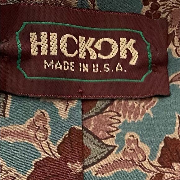 Vintage Floral Paisley Boho Silk Hickok Tie USA - Picture 4 of 4